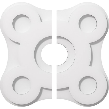 Ekena Millwork Luna Architectural Grade PVC Contemporary Ceiling Medallion, Two Piece, 14"OD x 3"ID x 4 3/4"C x 1"P CMP14LA2-03000